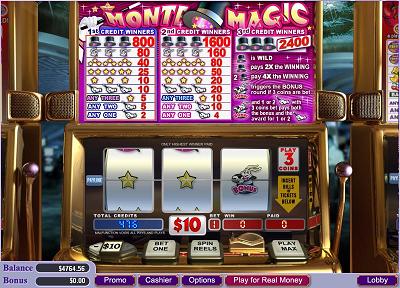 Monte Magic is a 3-reel slot machine with an exciting bonus round.