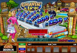 Chavin' it Large is a three reel, one payline, and one coin slot machine