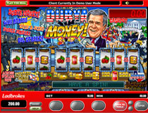 Dubya Money is a three reel, one payline, and one coin slot machine.  This fruit machine is loaded with bonus games and extra hidden features!!  Only those in the UK can appreciate the humor of this slot, which is themed around none other then George Bush himself. 