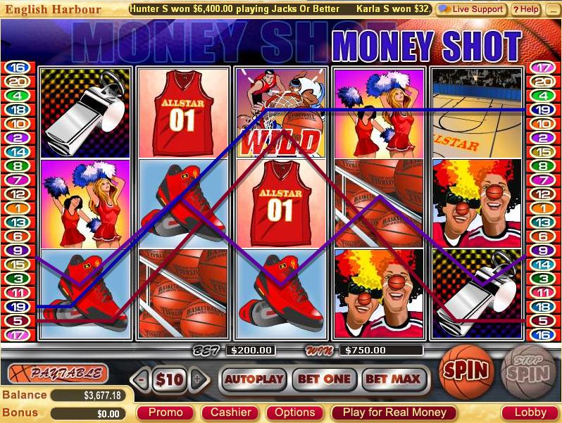 A 5 reel, 20 payline video slot game based around the popular sport of basketball. The game has lots of features including both free spins and a unique shoot the hoop bonus game.