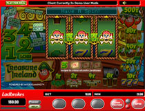Treasure Ireland is a three reel, one payline, and one coin slot machine.  This Microgaming AWP slot (Pub Fruit) machine is sure to thrill anyone wishing to have the "Luck Of The Irish"! 
